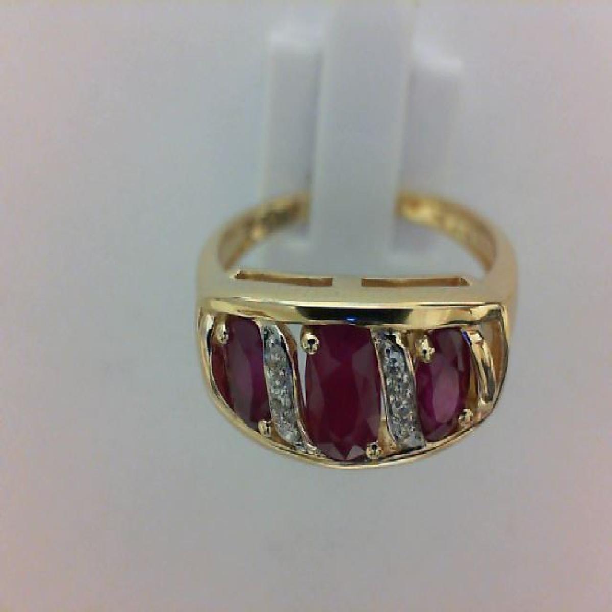 Pendentif Compositions de Pierres Rouges Rubis Facettes Longueur Ajustable Or Jaune 18 Carats