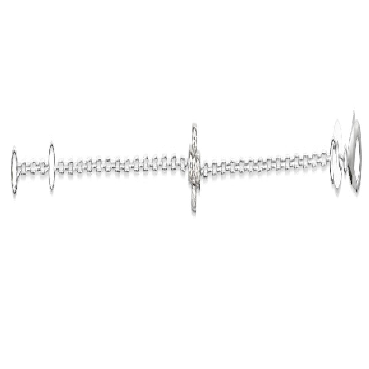 Bracelet Simple à Maillons fins P. Blanches Argent 925 Zirconium