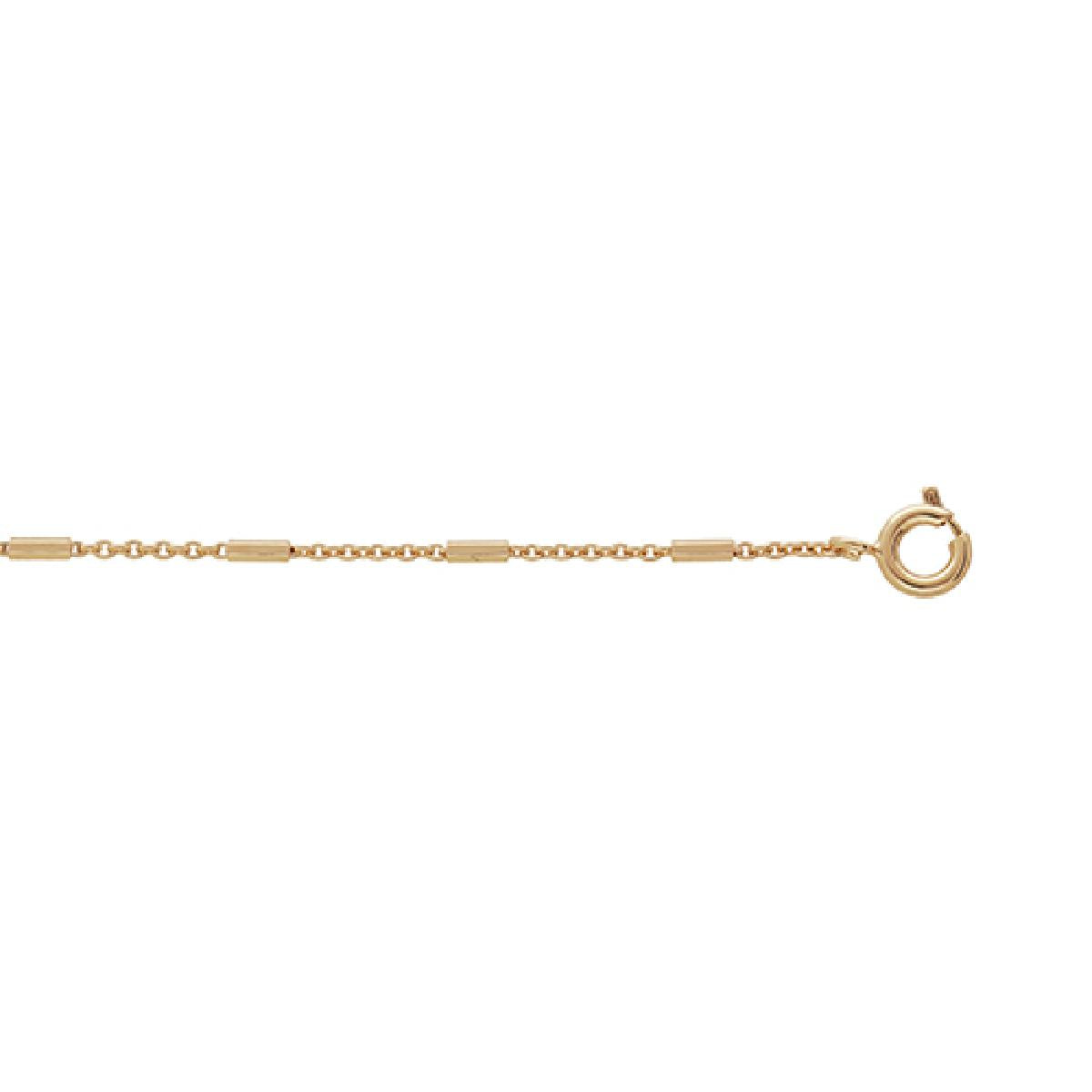 Cheville Chaîne Fine – Or Jaune 18 Carats, Longueur Standard 20 Cm, Fermoir Mousqueton
