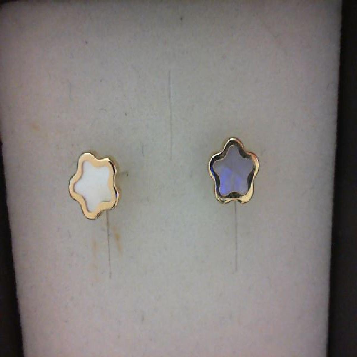 Boutons pour chemise en nacre et pierres blanches, finement travaillés AU375 – Or Jaune 9 Carats