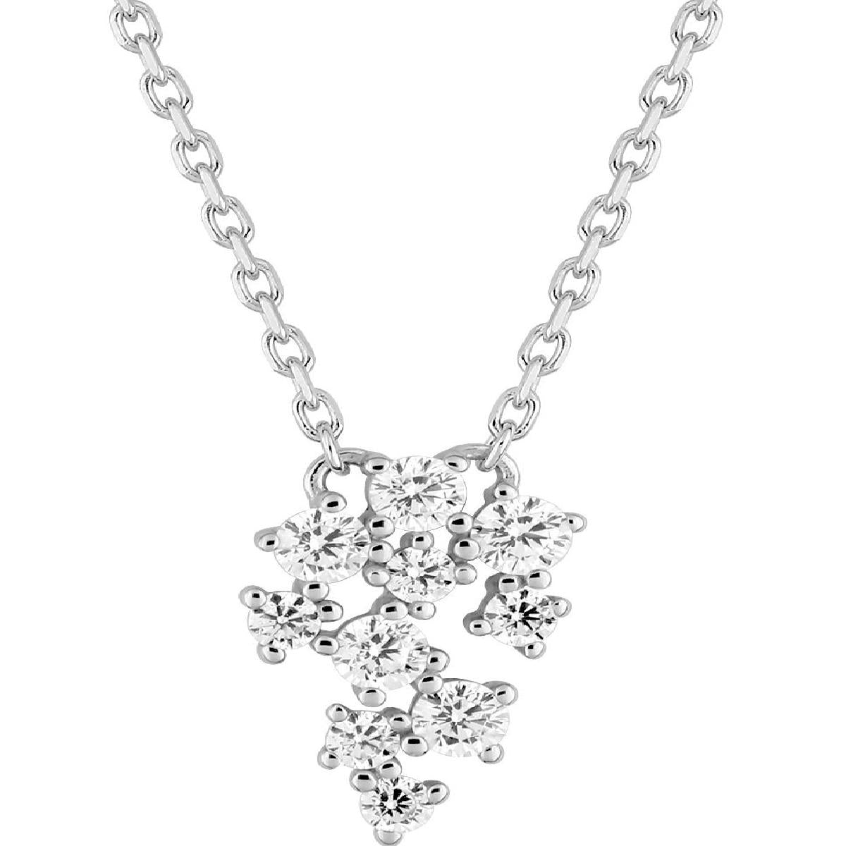 Collier Simple P. Blanches Version Zirconium Édition Éternité Collection – Argent 925