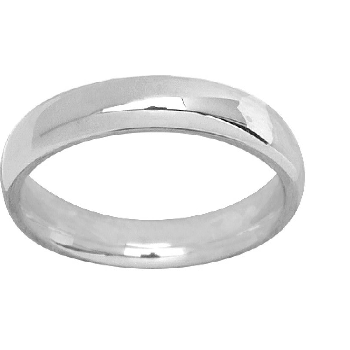 Alliances Lisses AU750 – Or Blanc 18 Carats Poli Demi-Jonc Largeur 2 mm Confort Intérieur