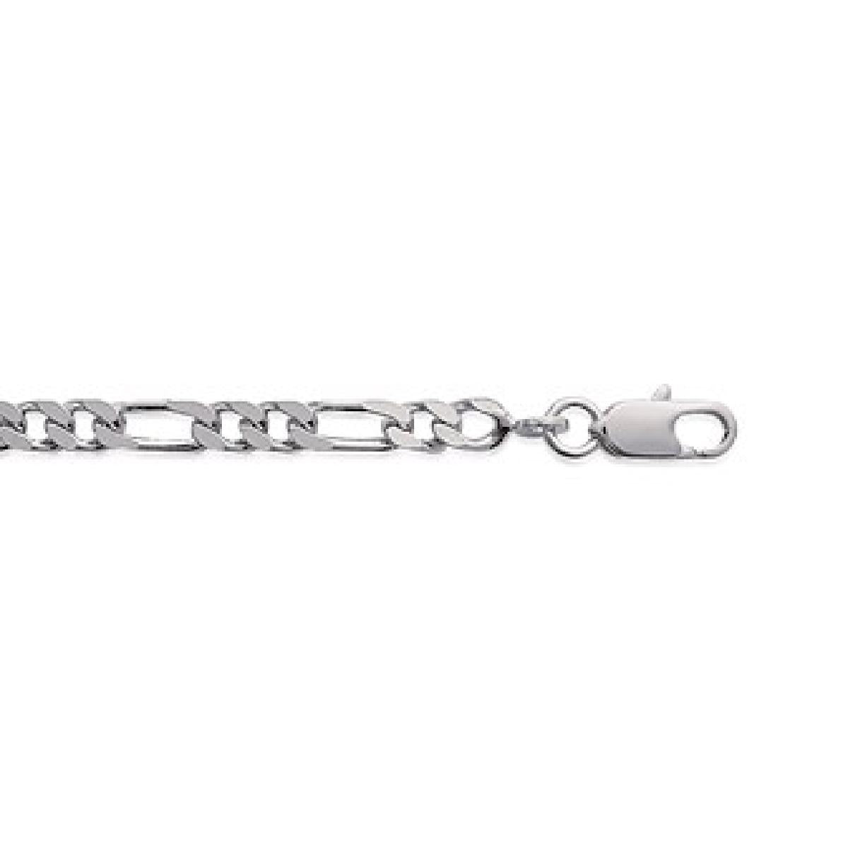 Chaînes Figaro à Maille Double Pour Collier et Bracelet AG925 – Argent Rhodié 925/1000