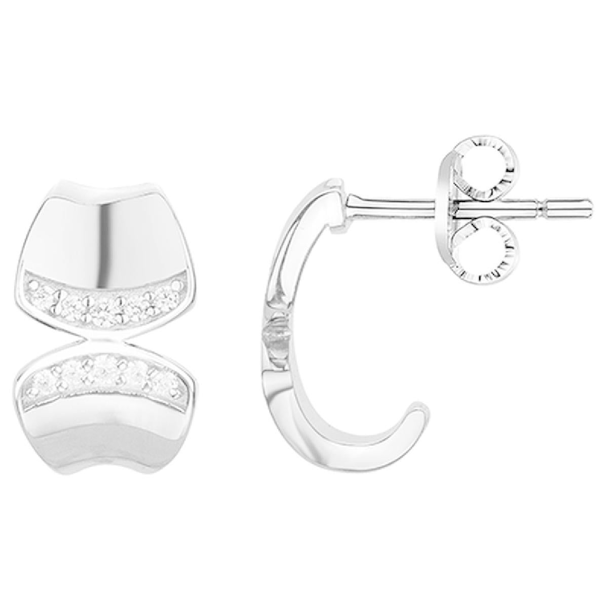 Créole Dormante PAM Blanc Zirconium – Argent 925 Version Moderne Artisanale Collection
