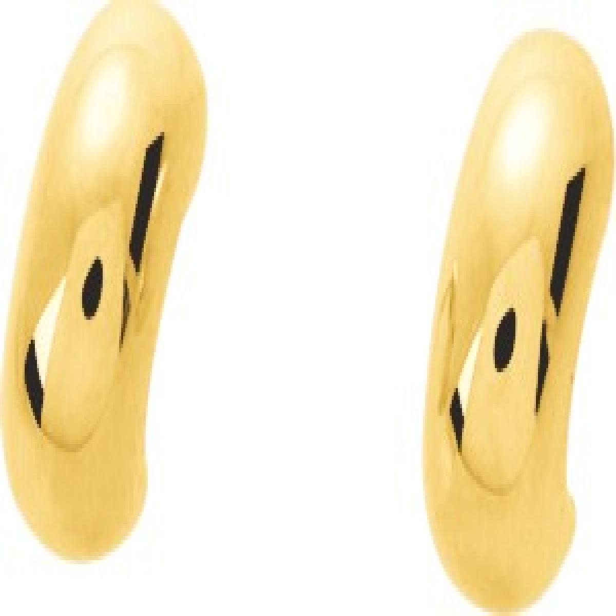Boucles d'oreilles pendantes AU750, modèle classique, finition polie – Or jaune 18 carats