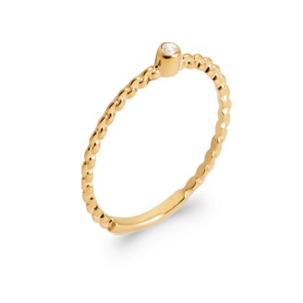 Bague Solitaire Modèle Filigrane Gravures Finement Ciselées Sur Surface Satinée – Zirconium