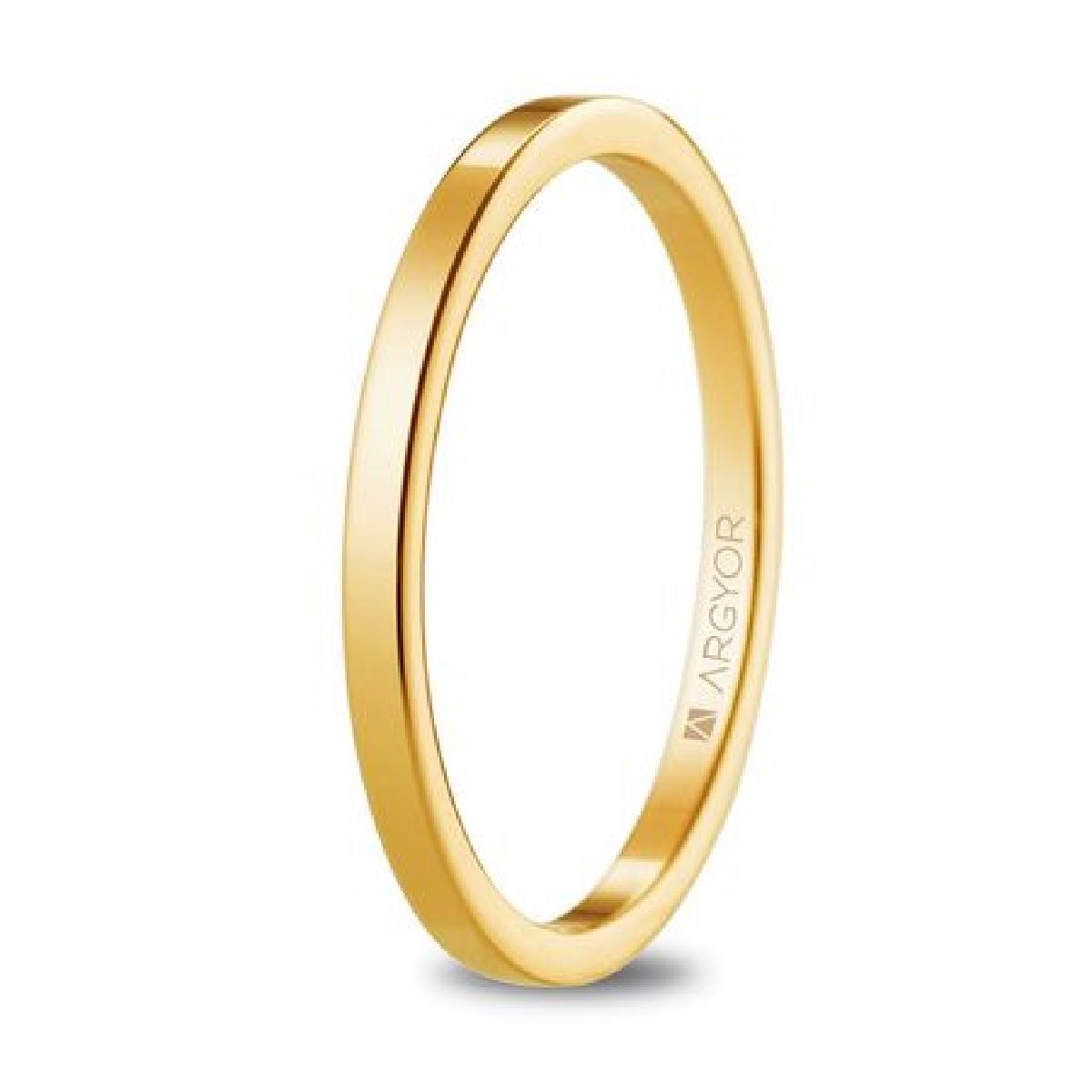 Alliances Lisses AU750 Série Minutieuse Longue Gravure Initiales – Or Jaune 18 Carats