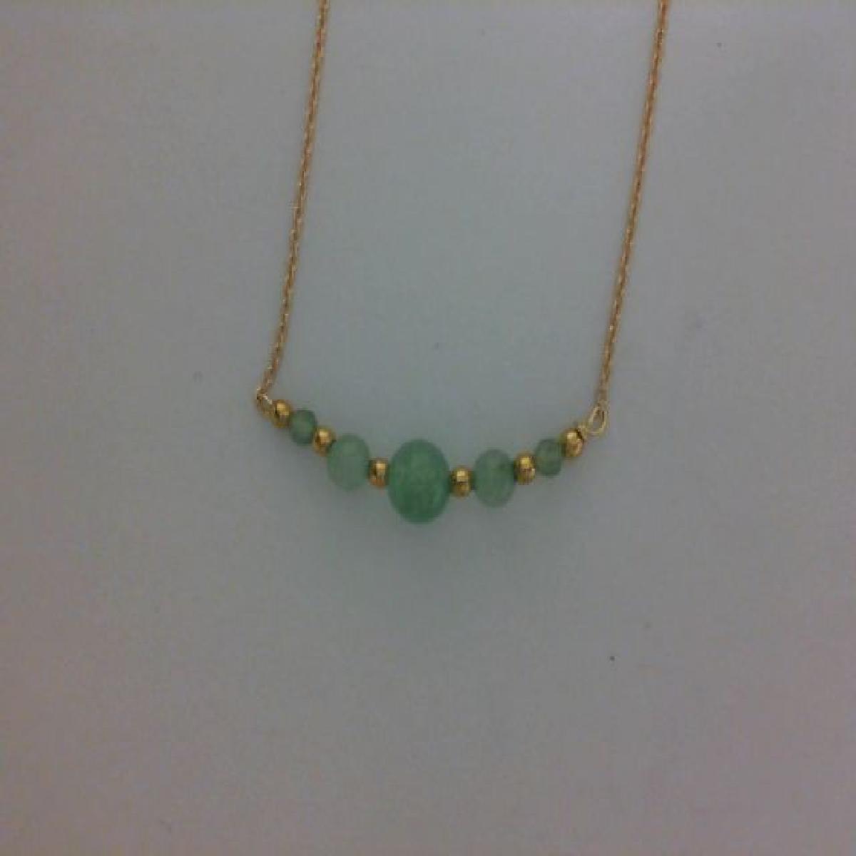 Collier Simple Agathe Verte Longue Chaîne Réglable – Modèle Couleur Agathe Verte Distincte