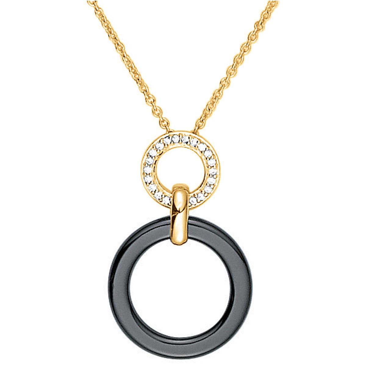 Collier Céramique Et Plaqué Or Modèle ALOÏZE Fini Satiné Mat – Or Jaune 18 Carats
