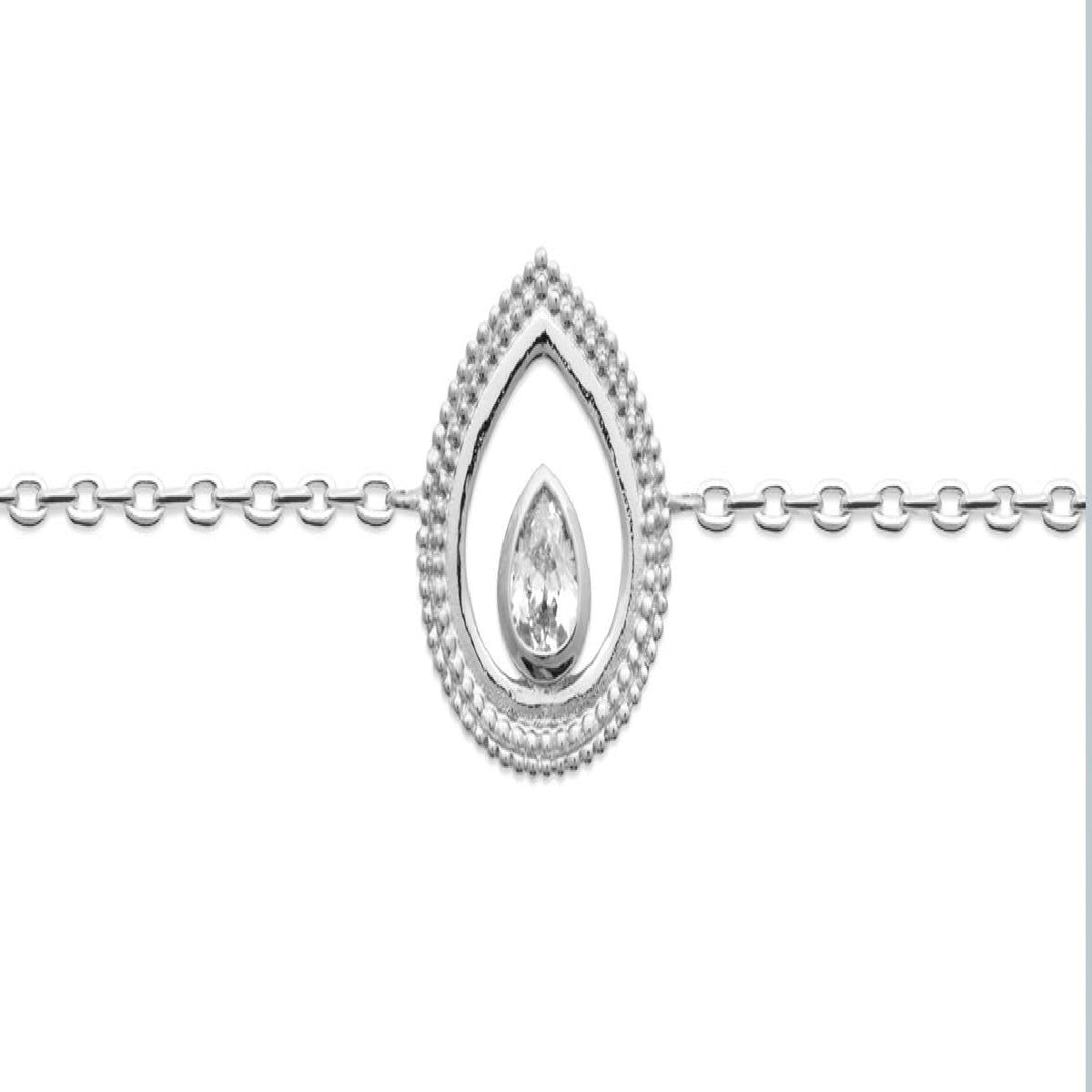 Bracelet Souple aux Perles Blanches – Argent 925 avec Zirconium de ALOÏZE