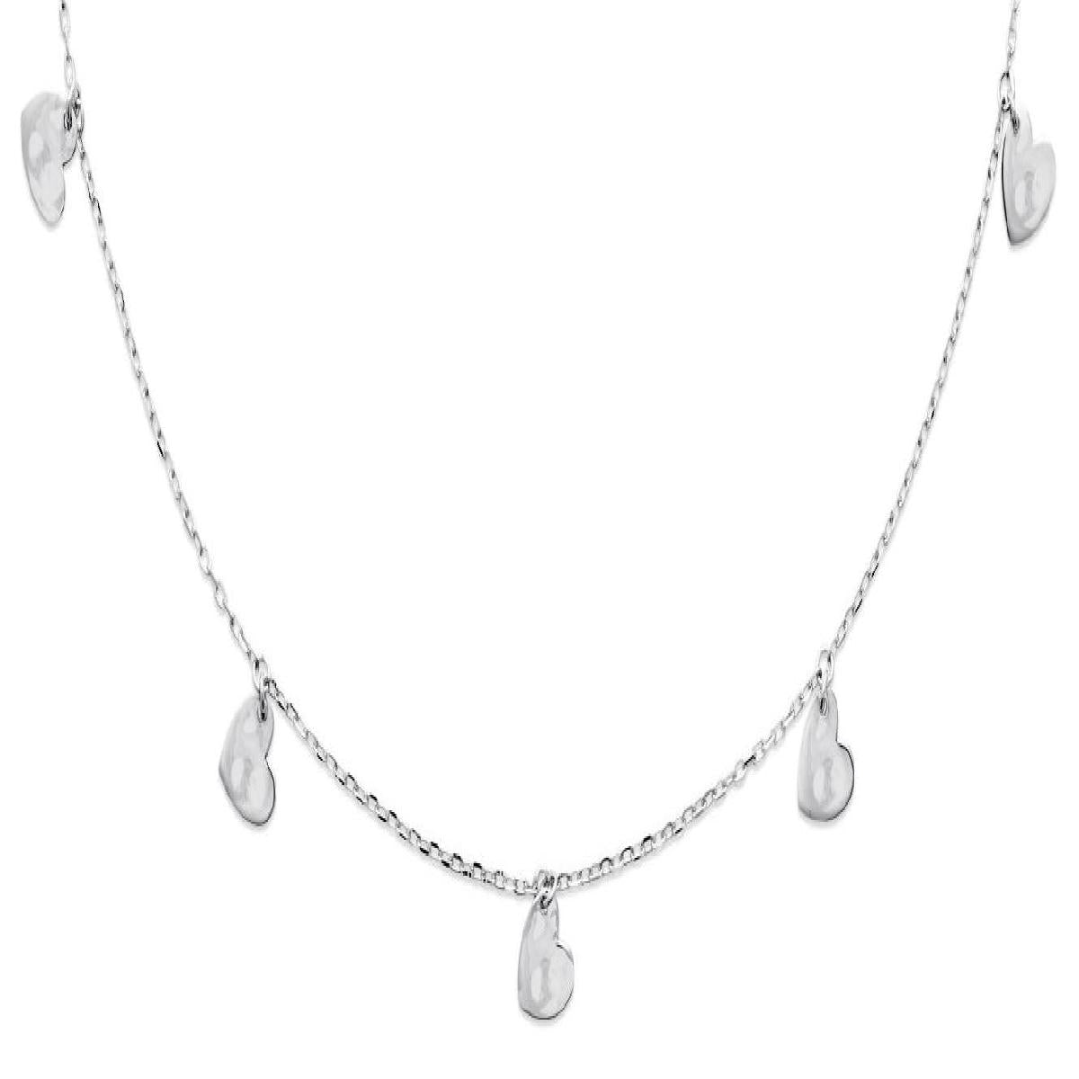 Collier En Maille Forçat Longueur Réglable 40 Cm Environ AG925 Argent Rhodié 925/1000
