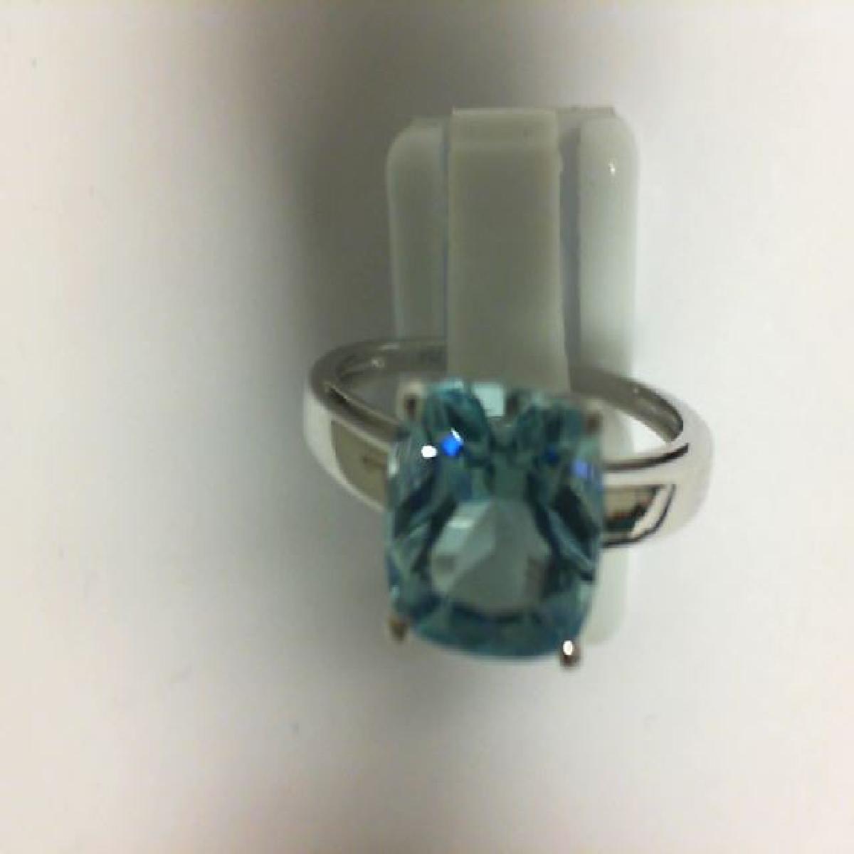 Bagues Topaze Bleue Facette Ronde Version Classique Édition ALOÏZE AU750 Or Jaune 18 Carats