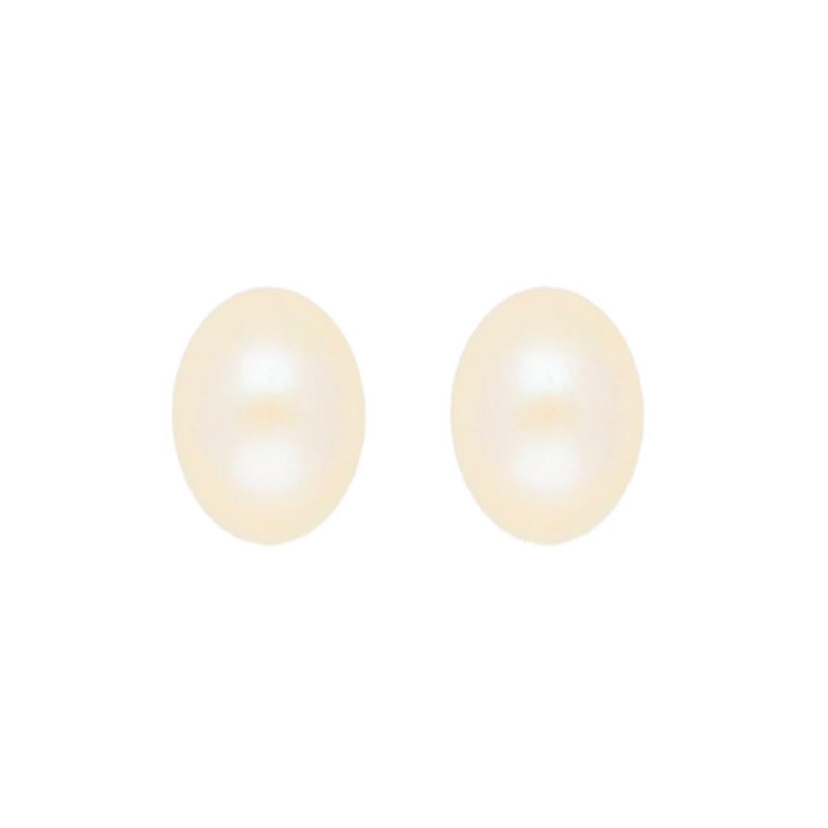 Boucles D'oreilles Pendantes Perles De Culture Rondes 4 Mm Brillantes - Or Jaune 18 Carats