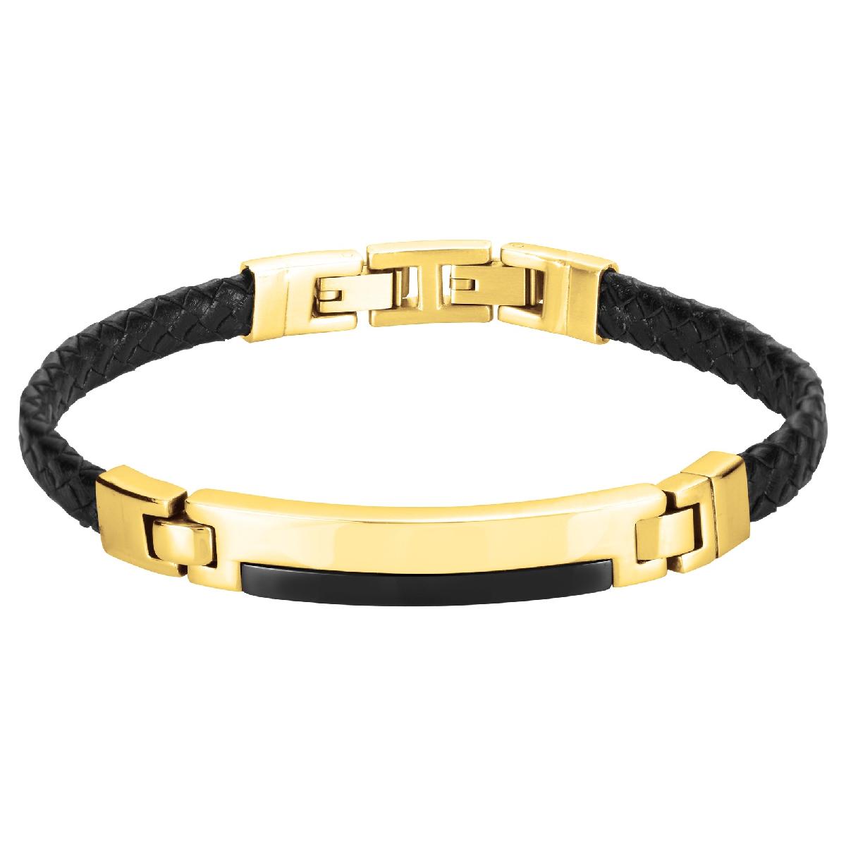 Bracelet souple avec plaque gravée, modèle minimaliste, longueur réglable – Acier