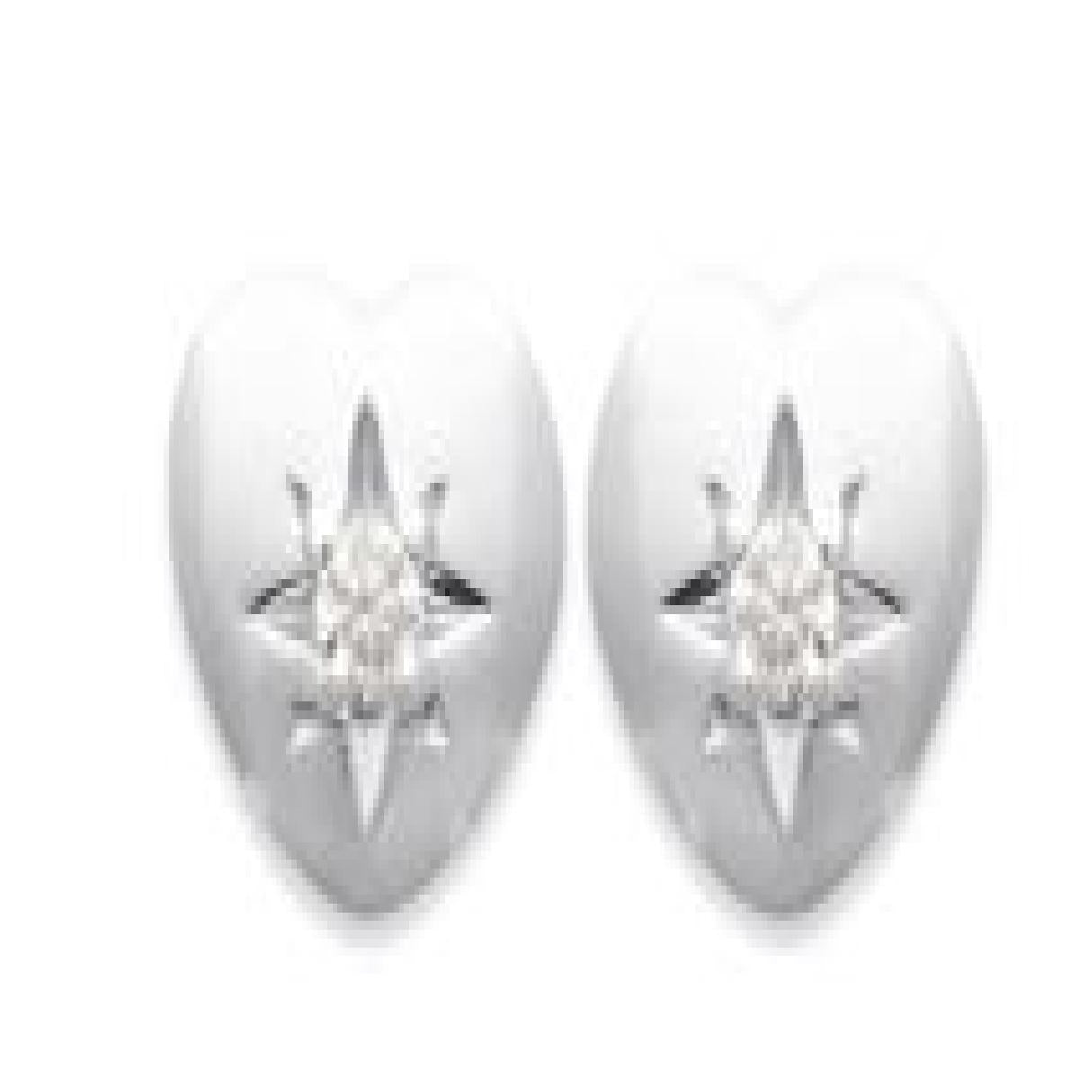 Boutons de Manchette Pierres Blanches – Modèle Zirconium Satiné Détail Gravé – Argent 925