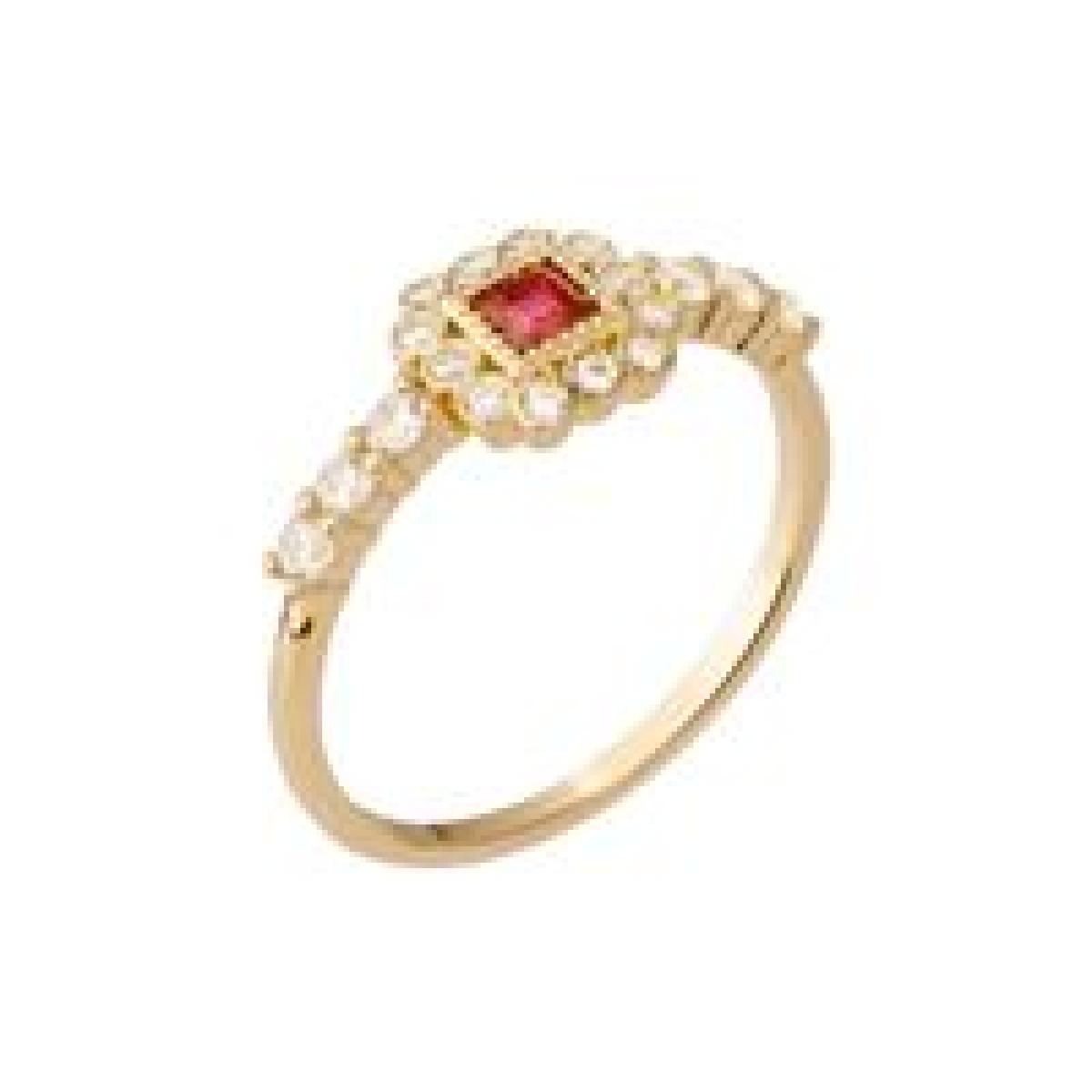 Bague Solitaire Pierre de Couleur Naturelle et Facettée avec Sertissage – Zirconium