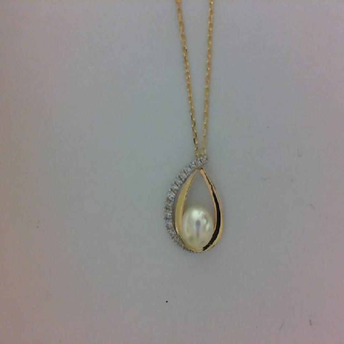 Collier Simple P. Blanches Zirconium – Or 750 Longueur Réglable Et Gravure Possible