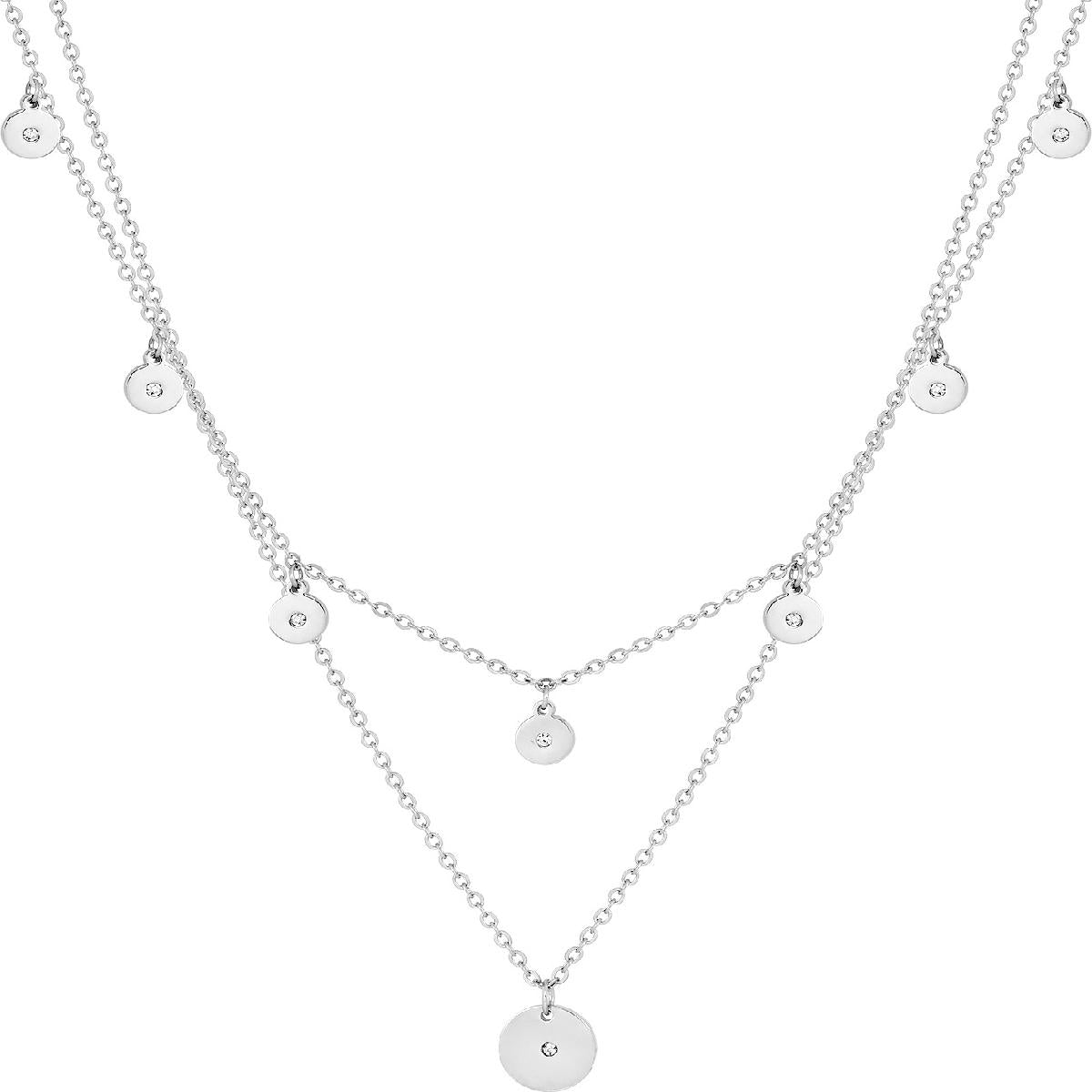 Collier Simple P. Blanches Version Classique, Chaîne Fine Et Finition Mate – Acier