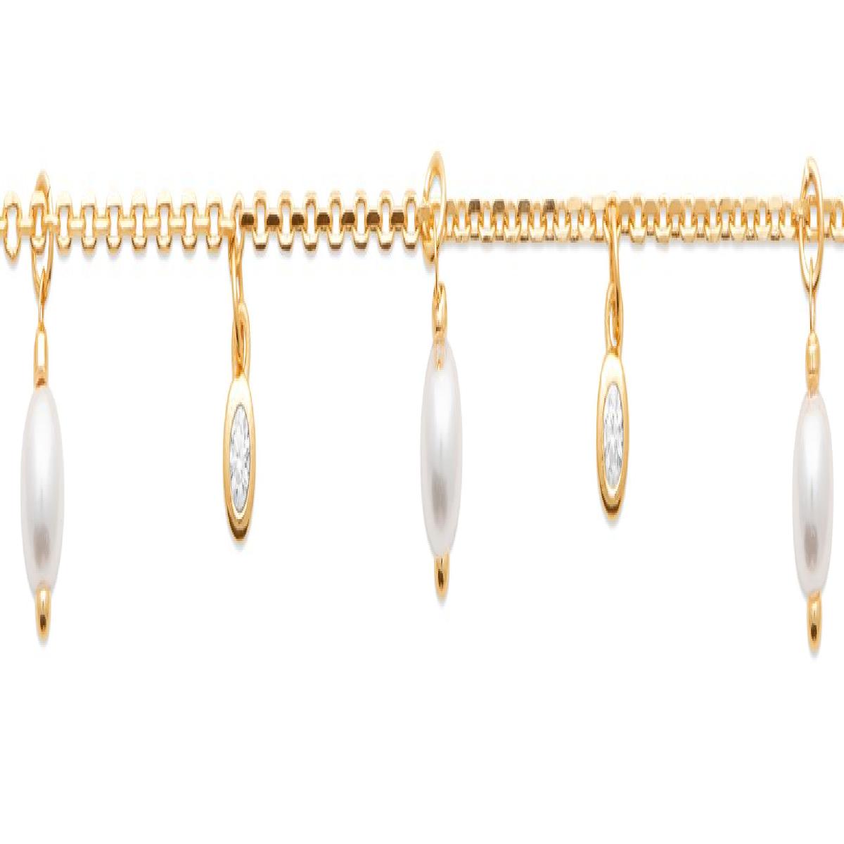 Bracelet Souple P. Blanches Collection Intemporelle Chaîne Fine Version – Zirconium