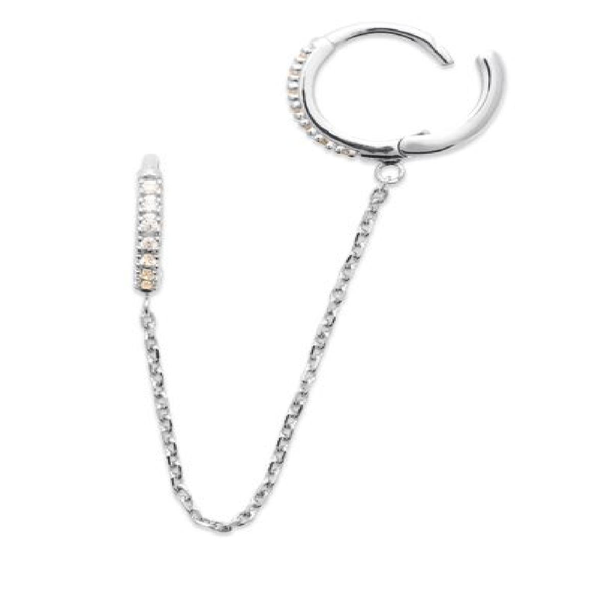 Créole Dormante Pend PAM Blanc Zirconium Edition Version Longue ALOÏZE – Argent 925