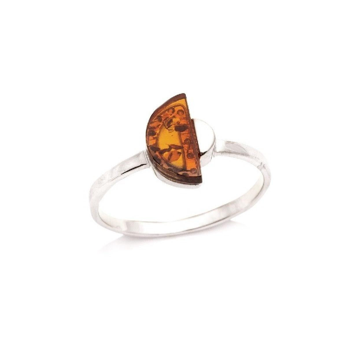 Solitaire Ambre Pierre de Couleur Taille Poire Facettée Sertie Fine – Argent 925