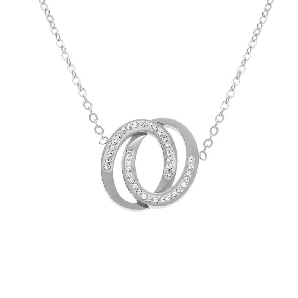 Collier Simple P Blanches, Maillons Fins, Longueur Standard, Collection Aloïze – Acier