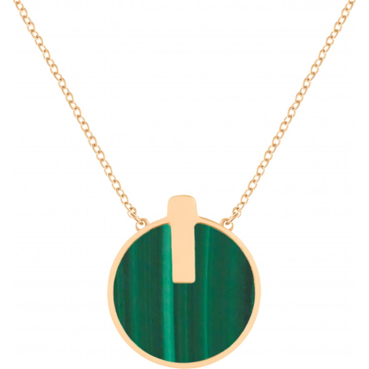 Collier Simple Plus Couleur Malachite – Modèle ALOÏZE Collection Acier Inoxydable