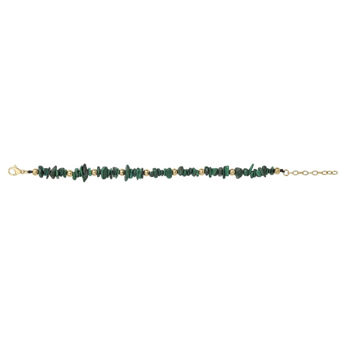 Bracelet Malachite P.COULEUR Modèle Ancien Gravé Finition Satinée - Acier Inoxydable