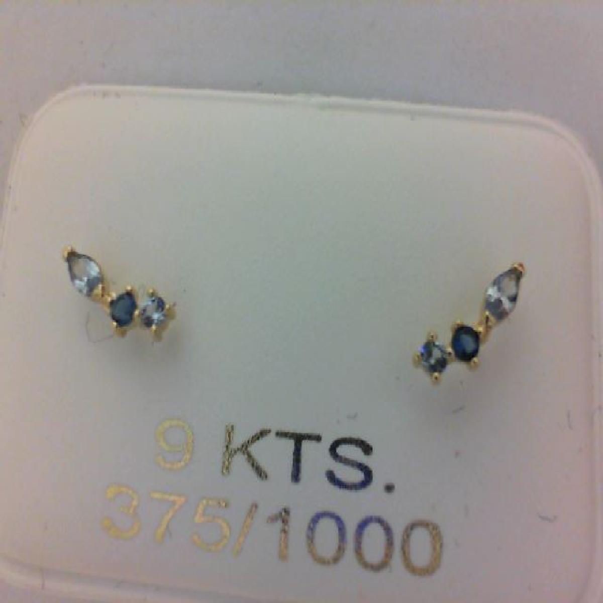 Boutons Pour Oreilles En Pierres De Couleur Facettées - AU375 Or Jaune 18 Carats