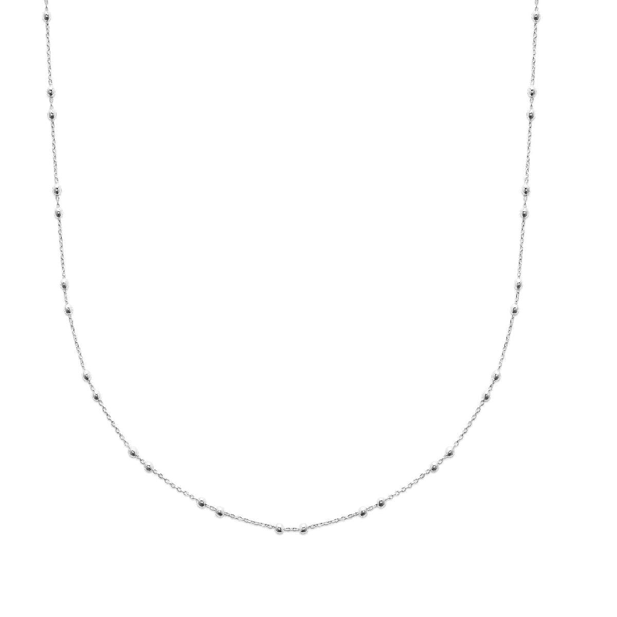 Collier Ras du Cou à Chaîne Longue Finition Mate Longueur Réglable AG925 Argent 925
