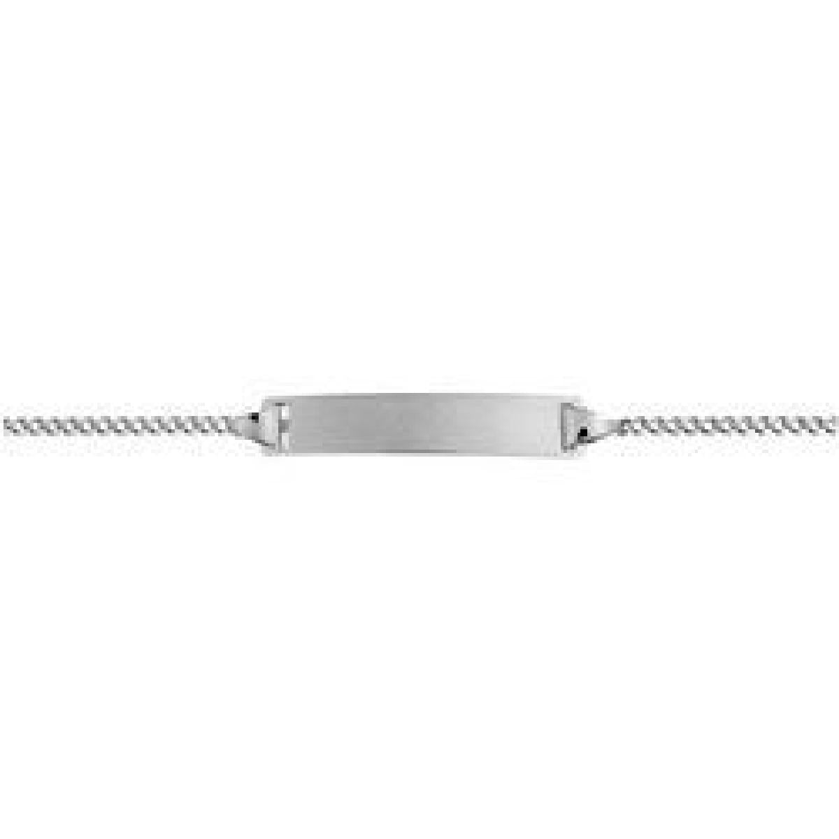 Bracelet À Graver Enfant Maille Gourmette Longue 14,5 cm AU375 – Or Blanc 9 Carats