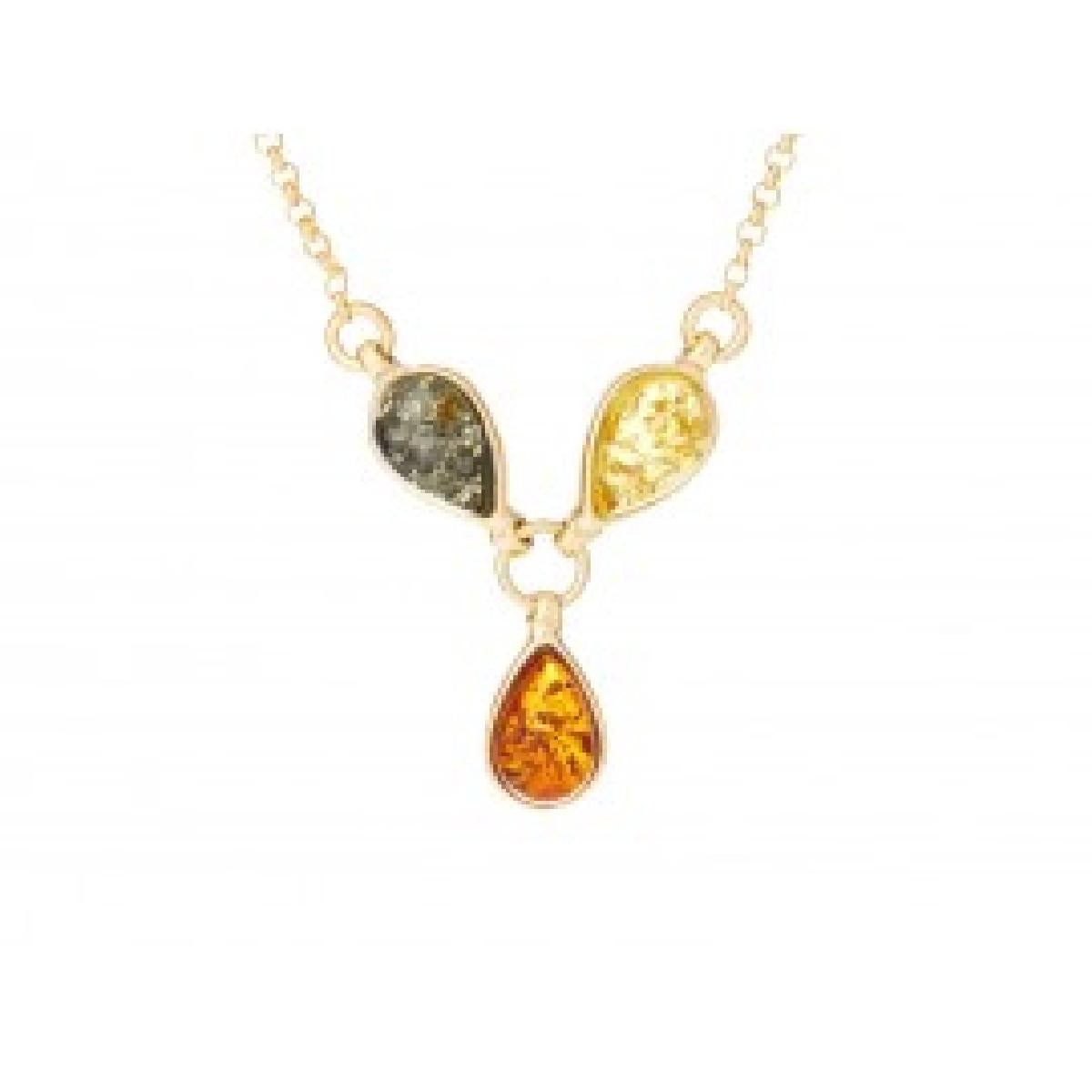 Collier Simple +P Couleur Ambre, Version Longue Et Maillons Délicats, Longueur 45 cm – Argent 925