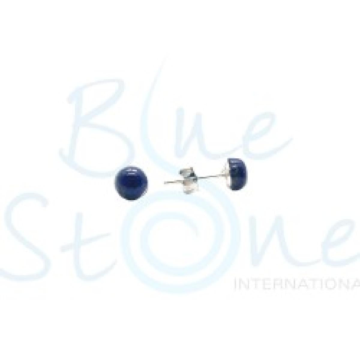 Boutons Pierres de Couleur – Lapis Lazuli Bleu Nuit Authentique – Argent 925 Naturel