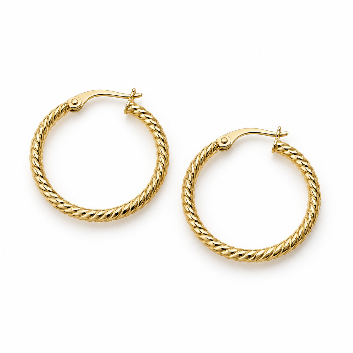 Créoles torsadées XCRE122 en or jaune 9 carats – vue produit