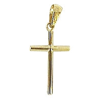Pendentif Croix En Or Jaune 375 avec bélière mobile 20 x 13 mm