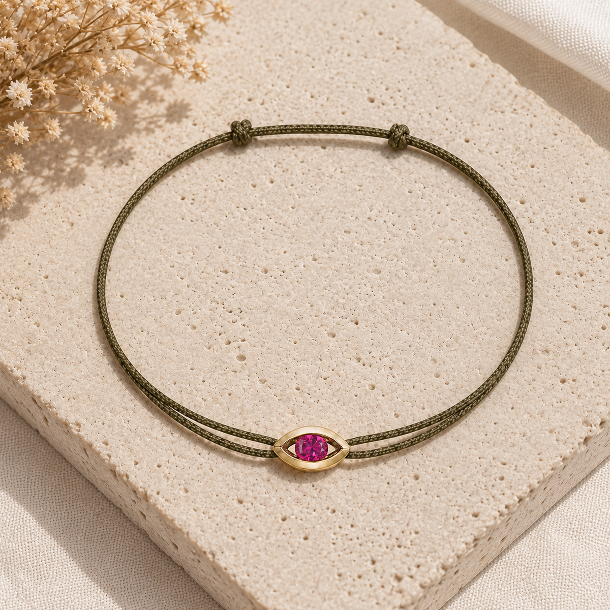 Bracelet cordon Rubis & or jaune 375/1000 – Passion Diamant Platine