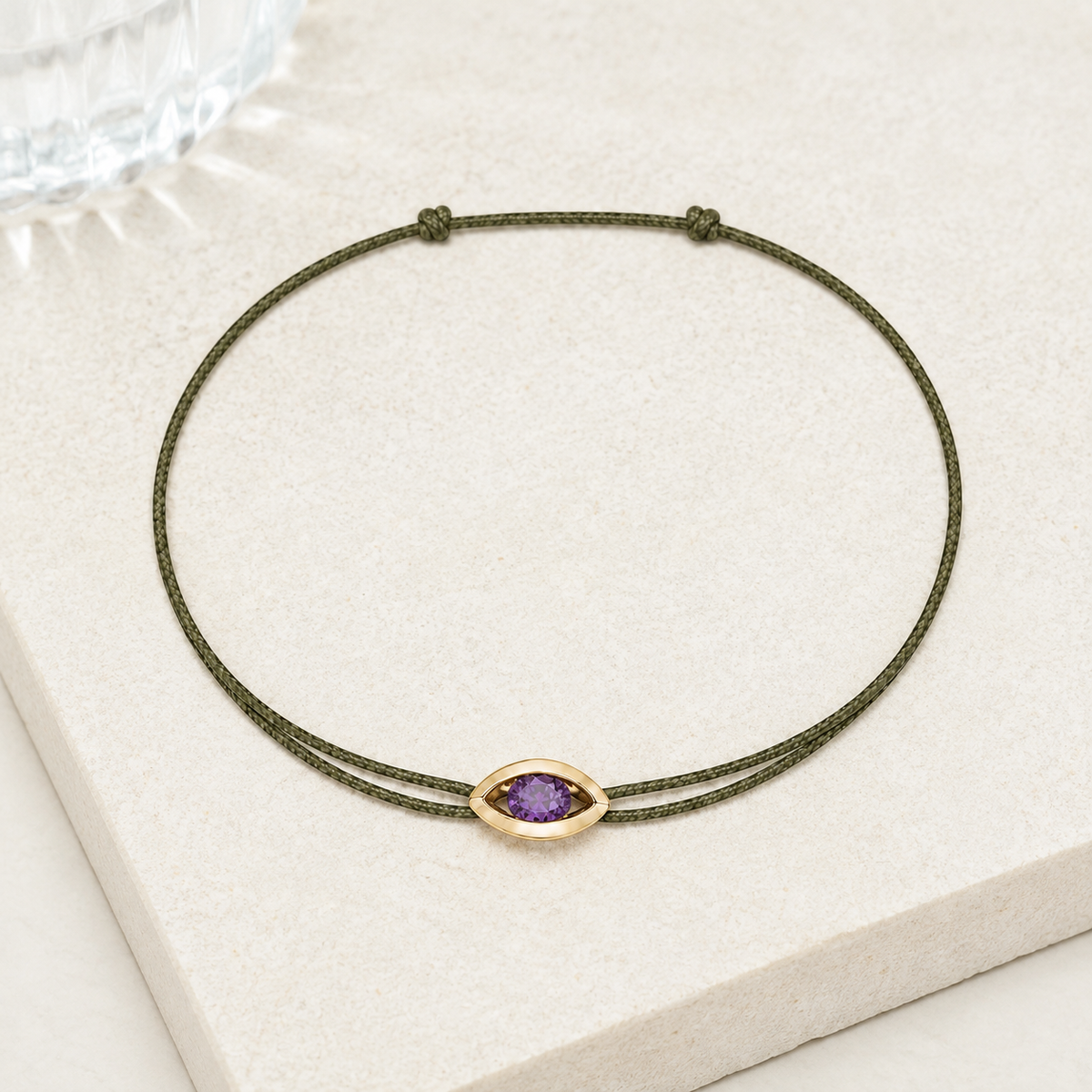 Bracelet cordon Améthyste & or jaune 375/1000 – Passion Diamant Platine