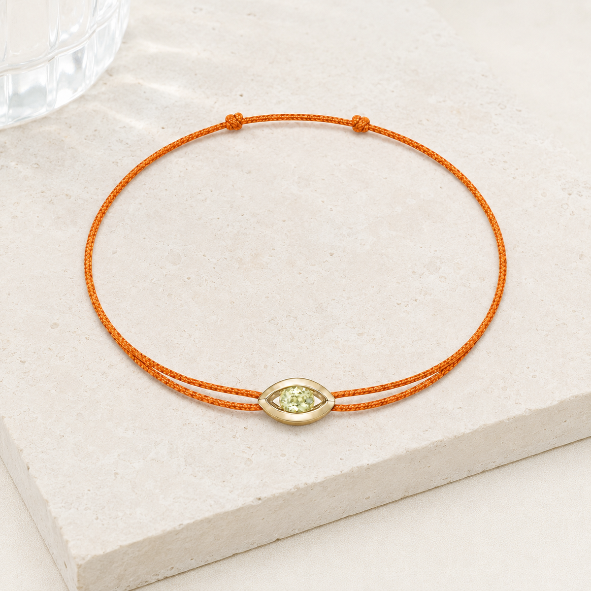 Bracelet cordon Péridot & or jaune 375/1000 – Passion Diamant Platine