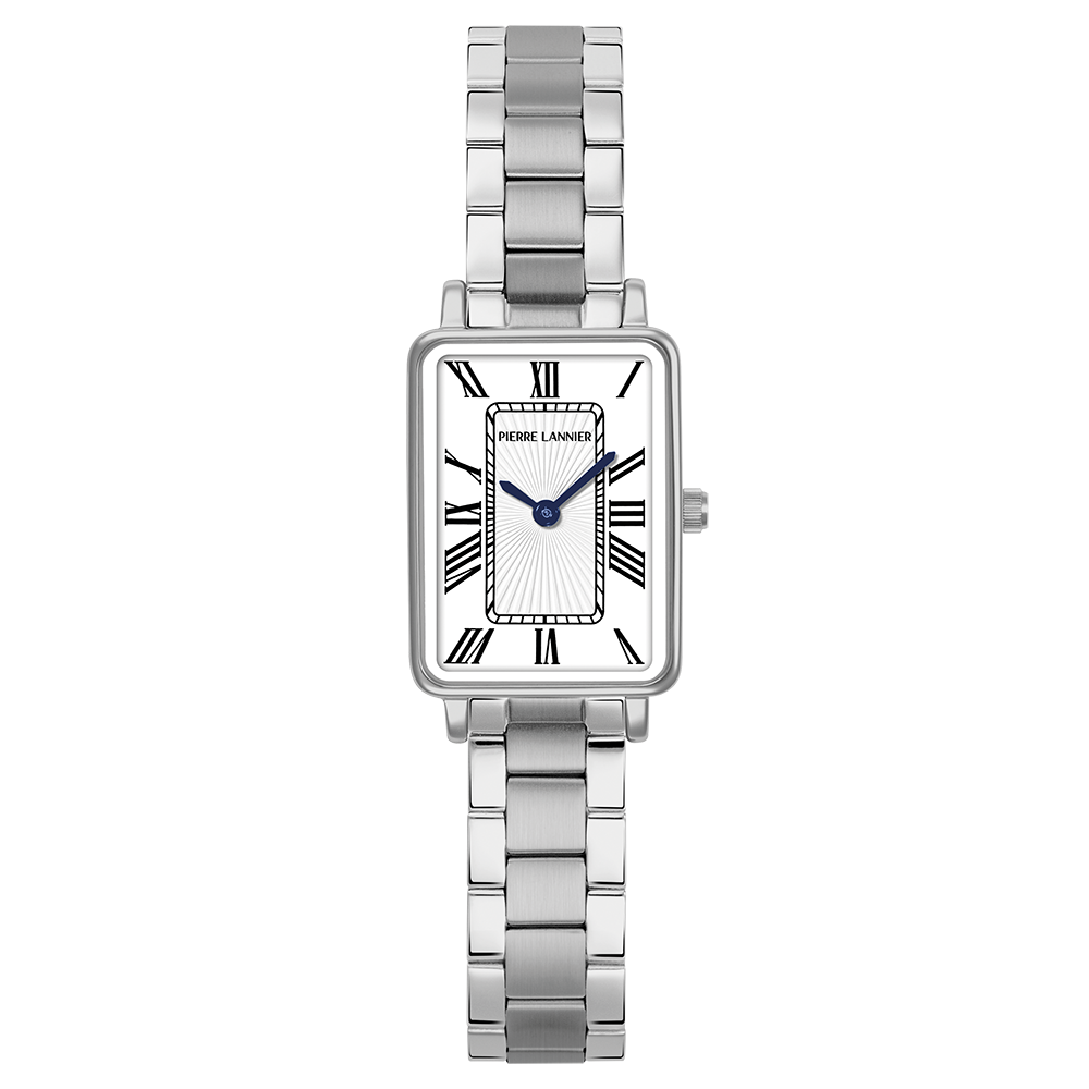 Montre Quartz Femme Ariane Argenté Cadran Blanc Bracelet Acier 12 Mm