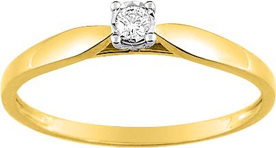 Solitaire en or jaune 375 avec diamant pastillé de 0.05 carat GH-P2