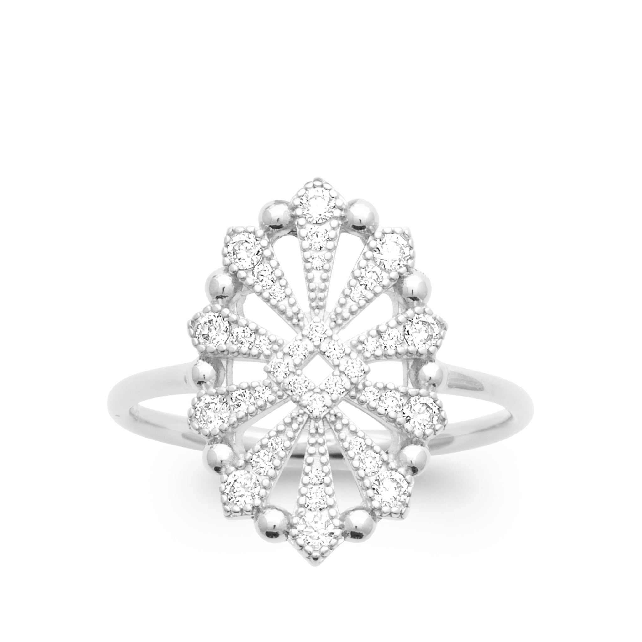 Bague Argent Rhodié 925 Ajourée Avec Oxydes Taille 50 À 60