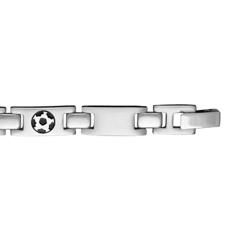 Bracelet Acier Motif Gravure Pied Noir 21 Cm Réglable
