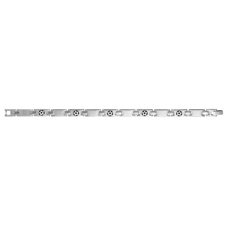 Bracelet Acier Motif Gravure Pied Noir 21 Cm Réglable