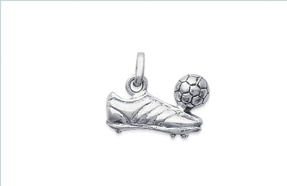 Pendentif Argent Ballon De Football Et Chaussure À Crampons
