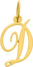 Pendentifplaqué or lettre D