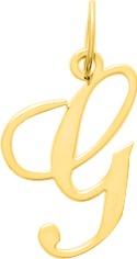 Pendentif plaqué or jaune lettre G