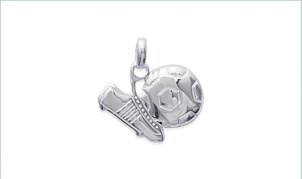 Pendentif Argent Ballon de Football et Chaussure à Crampons