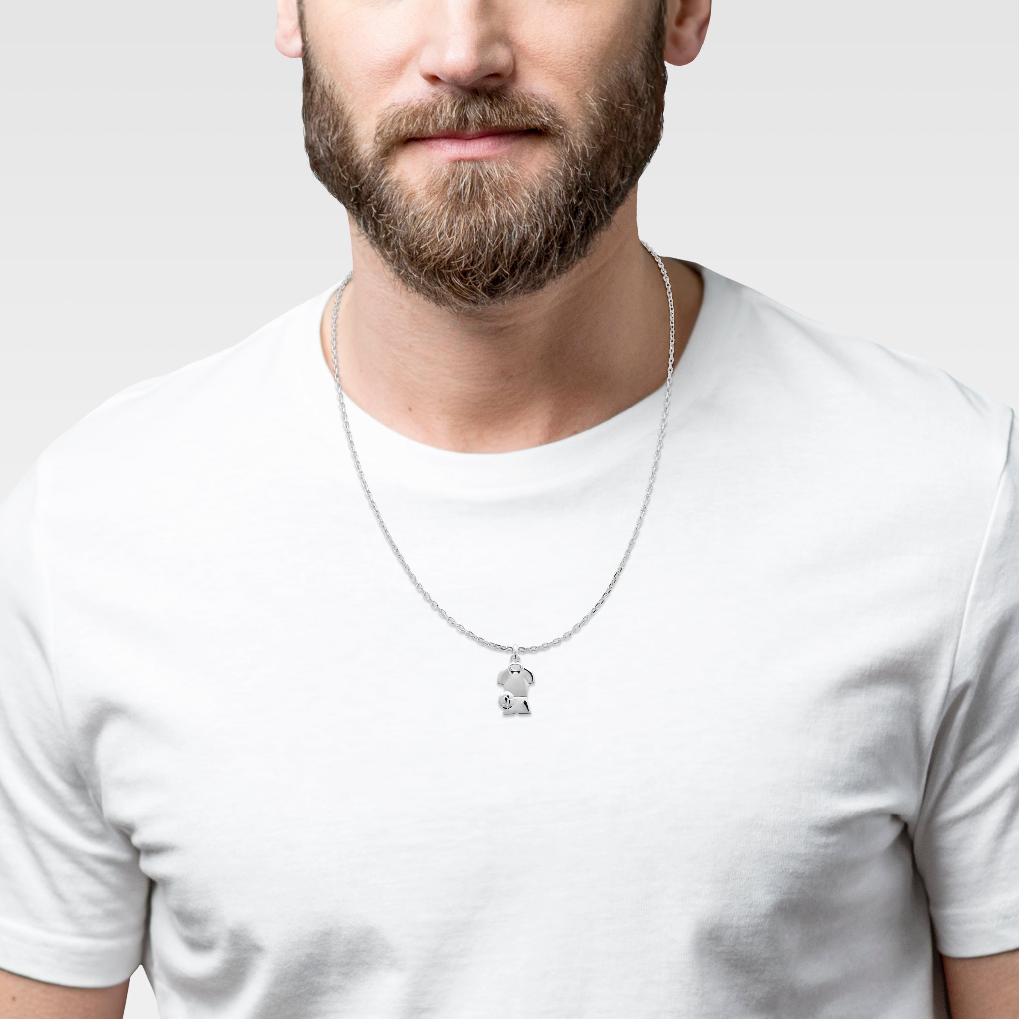 Pendentif Argent Maillot de Football Bijou Sport pour Homme