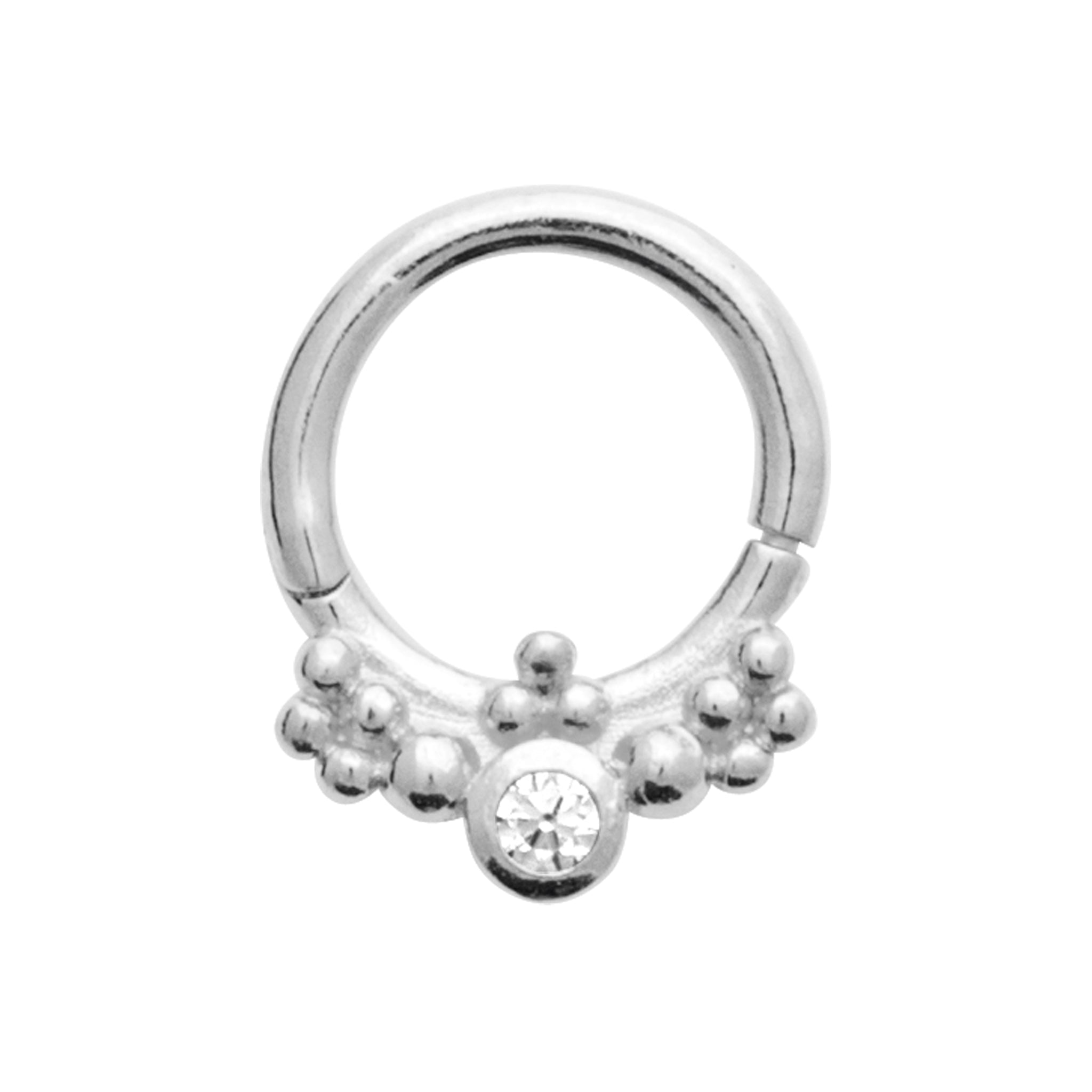 Boucle Oreille Anneau Piercing Argent Rhodié OZ Vendue À L Unité