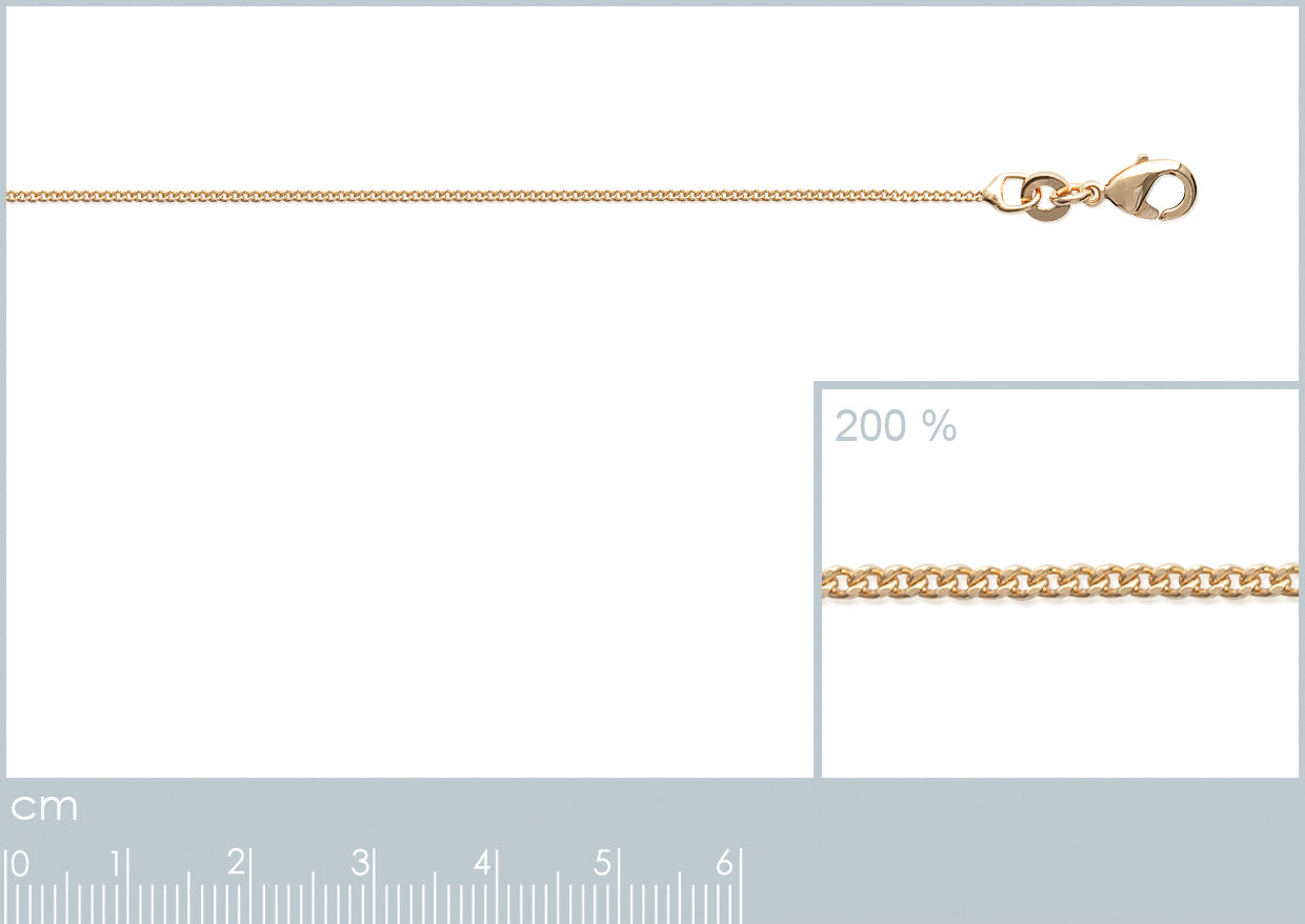 Chaine en plaqué or maille gourmette de 1 mm d'épaisseur et de longueur 40 cm